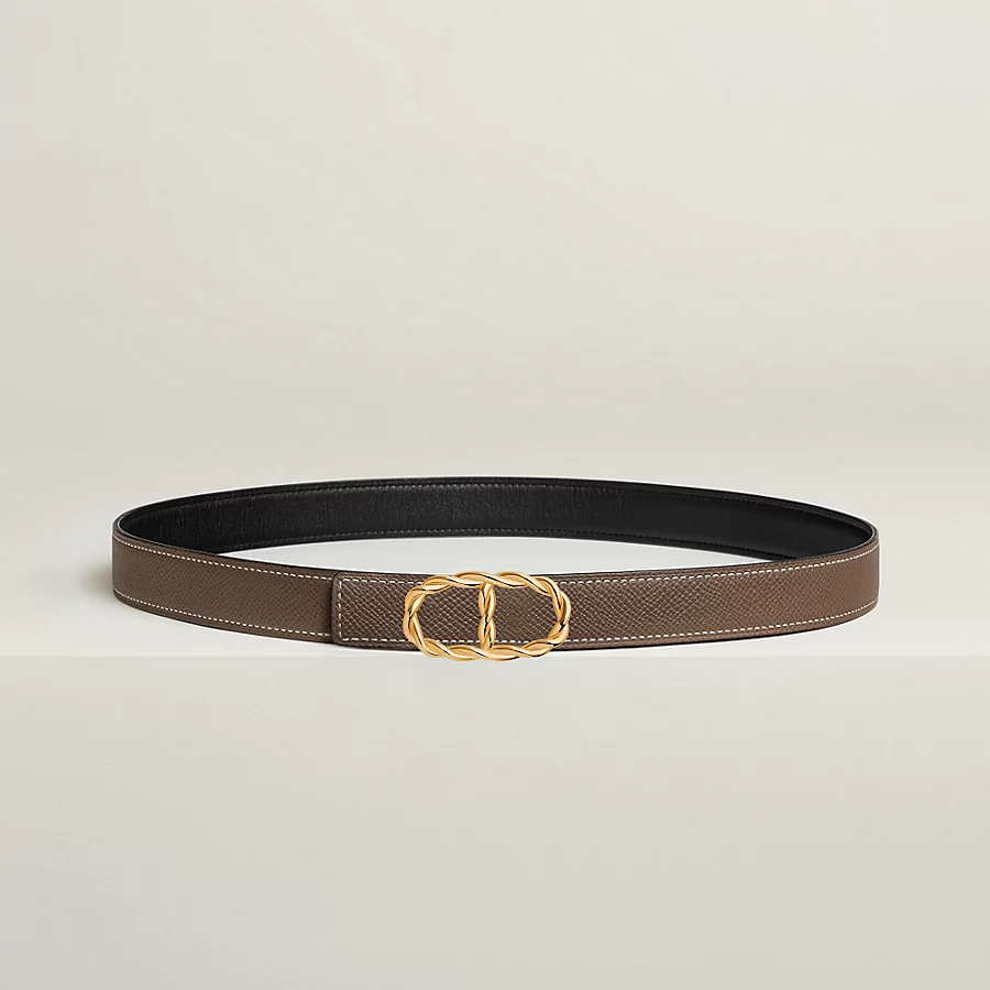 Maillon Torsade belt buckle & Reversible leather strap 24 mm - Image 2
